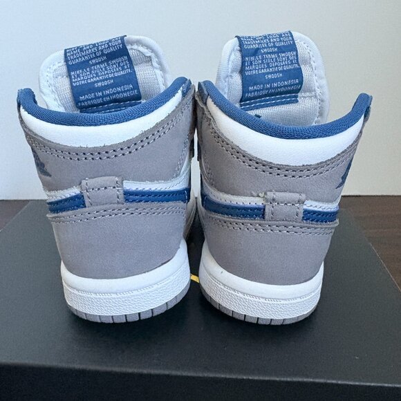 Jordan 1 High OG True Blue Toddler FD1413-410 AJ1 White Cement Grey  Size 3c New - Picture 4 of 7